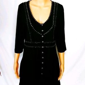 BCBGMAXAZRIA Black Beaded Top